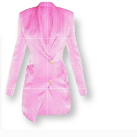 NWT Pretty Little Thing Silky Pink Blazer Dress - Picture 5 of 5